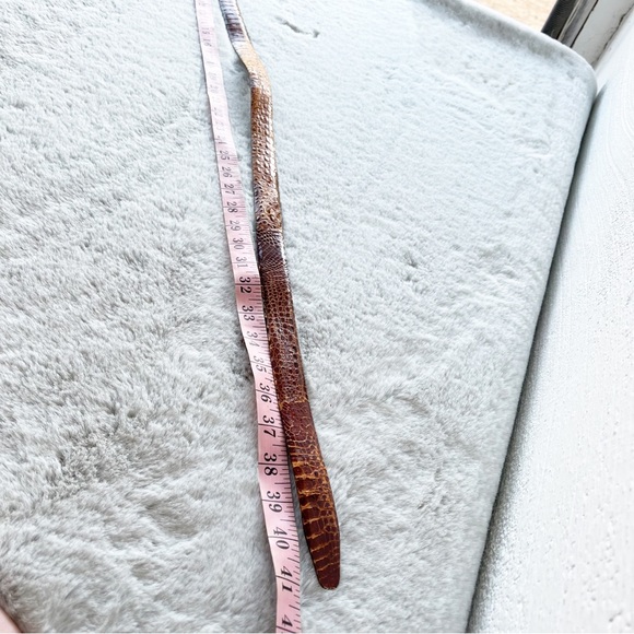 VINTAGE Brown Reptile Leather Belt Size 40 - Picture 8 of 8